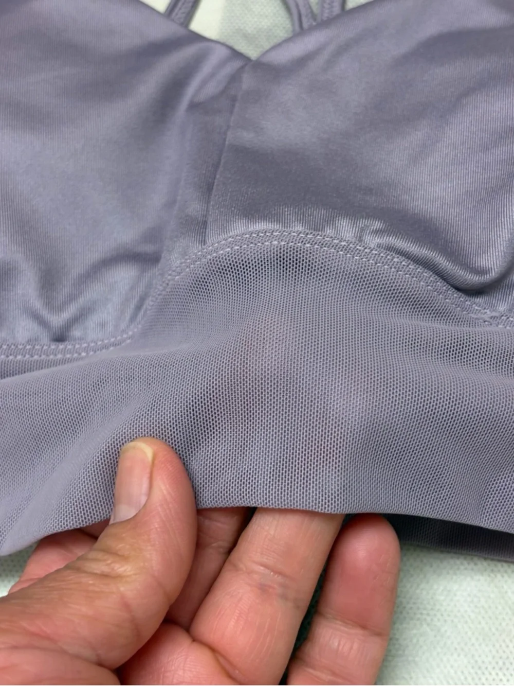 ALO Yoga Lavish Sports Bra in light purple. With removable pads. Size SMALL.
